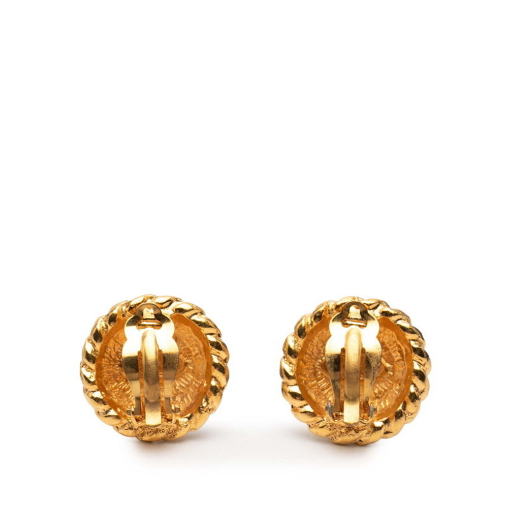 CHANEL Vintage Gold Logo Earrings - Picture 2 of 3